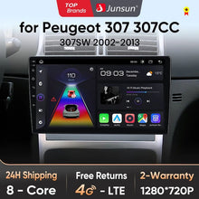 Junsun AI voice 4G LTE wireless CarPlay Android Auto Radio For Peugeot 307 307CC 307SW 2002 - 2013 Car Intelligent Systems Multimedia player Stereo RDS BT 2 din autoradio GPS Navi screen