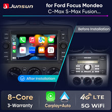 Junsun Wireless CarPlay Car Radio for Ford Focus Mondeo Fiesta Transit Kuga C-Max S-Max Galaxy Android Multimedia