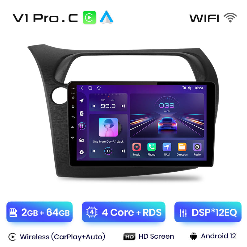 Junsun AI Voice 2 din Android Auto Radio For For Honda Civic Hatchback 2005 2006-2011Carplay 4G Car Multimedia GPS 2din autoradio