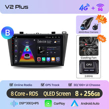 Load image into Gallery viewer, Junsun AI voice 4G LTE wireless CarPlay Android Auto Radio For Mazda 3 bk 2004 2005-2009 Car Intelligent Systems Multimedia player Stereo RDS BT 2 din autoradio GPS Navi screen
