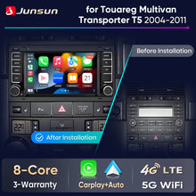 Junsun Wireless CarPlay Car Radio For Volkswagen VW Touareg Multivan T5 Transporte 2004-2009 Android Multimedia