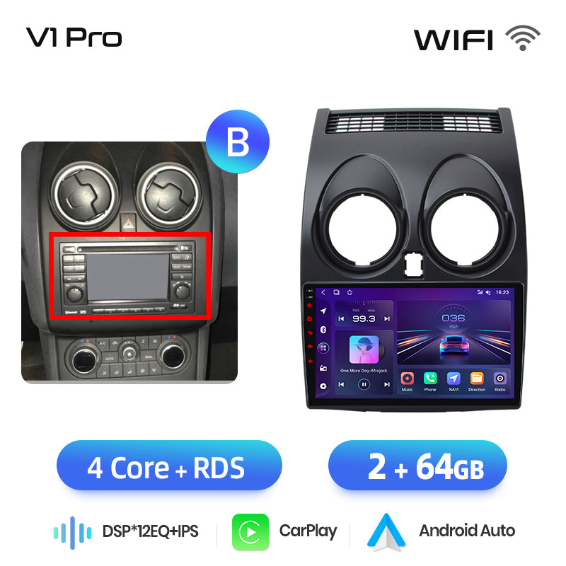 Junsun AI voice 4G LTE wireless CarPlay Android Auto Radio For Nissan Qashqai J10 2006 2007 2008-2013 Car Intelligent Systems Multimedia player Stereo RDS BT 2 din autoradio GPS Navi screen