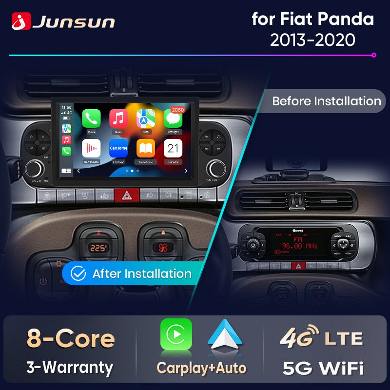 Junsun Wireless CarPlay Car Radio for Fiat Panda 2013 2014 2015-2020 Android Multimedia