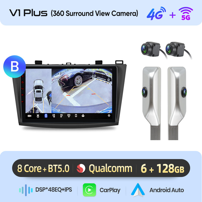 Junsun AI voice 4G LTE wireless CarPlay Android Auto Radio For Mazda 3 bk 2004 2005-2009 Car Intelligent Systems Multimedia player Stereo RDS BT 2 din autoradio GPS Navi screen