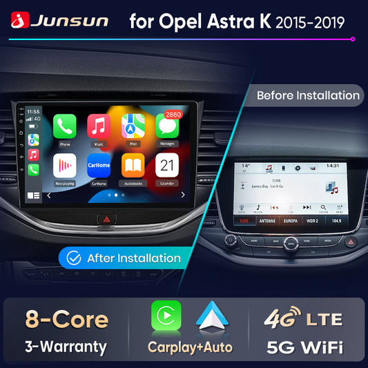 Junsun Wireless CarPlay Car Radio For For Opel Astra K 2015 - 2019 Android Multimedia
