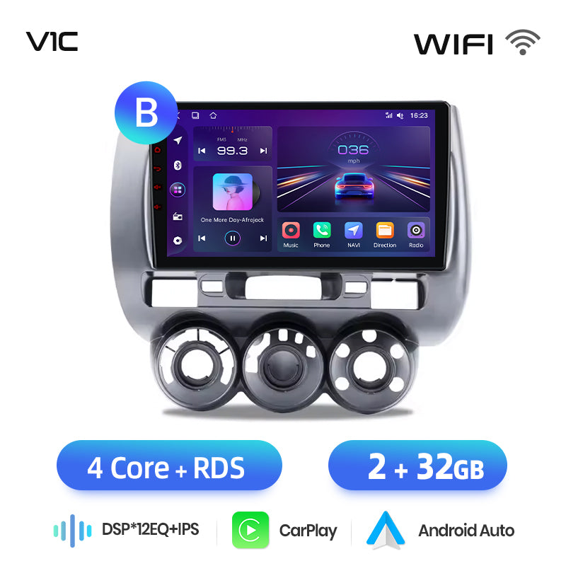 Junsun AI voice 4G LTE wireless CarPlay Android Auto Radio For Honda Fit Jazz City 2002 2003 2004-2007 Car Intelligent Systems Multimedia player Stereo RDS BT 2 din autoradio GPS Navi screen