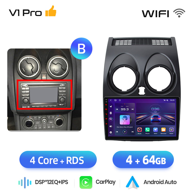 Junsun AI voice 4G LTE wireless CarPlay Android Auto Radio For Nissan Qashqai J10 2006 2007 2008-2013 Car Intelligent Systems Multimedia player Stereo RDS BT 2 din autoradio GPS Navi screen