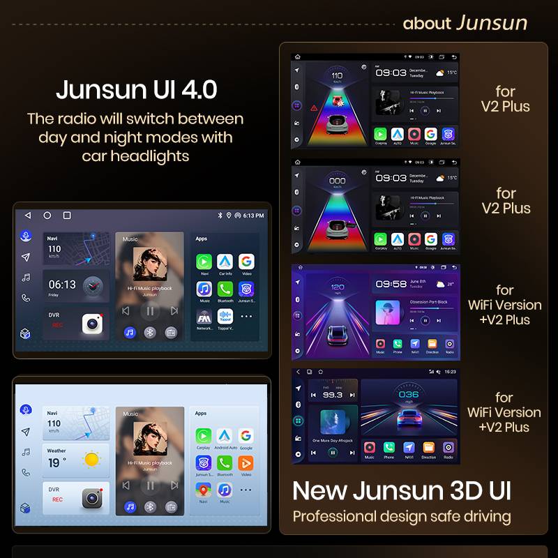 Junsun V1pro AI Voice 2 DIN Android Auto Radio para Mazda MX-5 MX5 III 3 NC 2008-2015 Carplay Car Multimedia GPS 2 DIN autorradio 