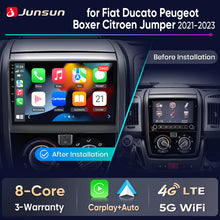 Junsun Wireless CarPlay Car Radio For for Fiat Ducato Peugeot Boxer Citroen Jumper 2021-2023 Android Multimedia