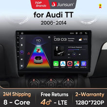 Junsun AI voice 4G LTE wireless CarPlay Android Auto Radio For Audi TT MK2 8J 2006 2007 2008 2009 2010 2011 2012 2013 2014 Car Intelligent Systems Multimedia player Stereo RDS BT 2 din autoradio GPS Navi screen