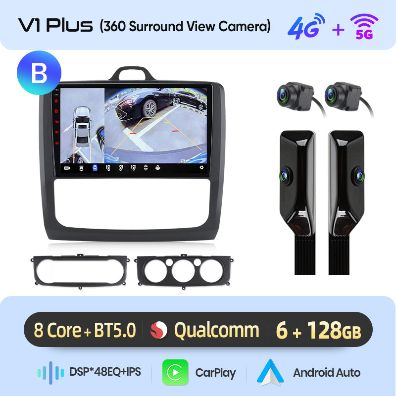 Junsun AI voice 4G LTE wireless CarPlay Android Auto Radio For Ford Focus 2 Mk2 2004 2005 2006-2011 Car Intelligent Systems Multimedia player Stereo RDS BT 2 din autoradio GPS Navi screen