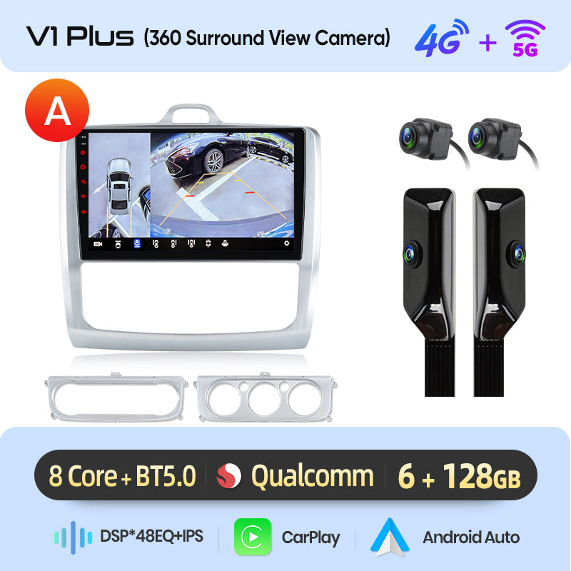 Junsun AI voice 4G LTE wireless CarPlay Android Auto Radio For Ford Focus 2 Mk2 2004 2005 2006-2011 Car Intelligent Systems Multimedia player Stereo RDS BT 2 din autoradio GPS Navi screen