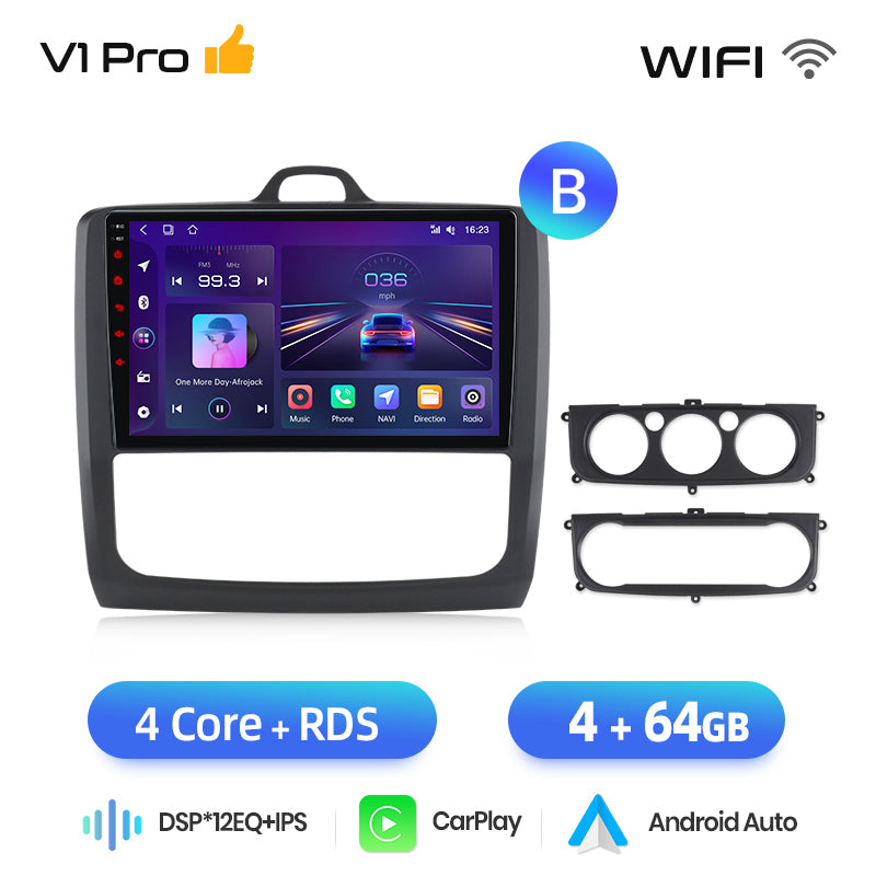 Junsun AI voice 4G LTE wireless CarPlay Android Auto Radio For Ford Focus 2 Mk2 2004 2005 2006-2011 Car Intelligent Systems Multimedia player Stereo RDS BT 2 din autoradio GPS Navi screen