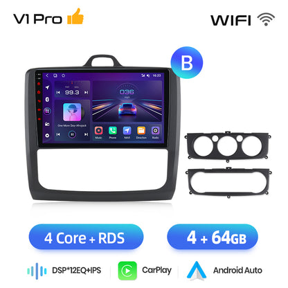 Junsun AI voice 4G LTE wireless CarPlay Android Auto Radio For Ford Focus 2 Mk2 2004 2005 2006-2011 Car Intelligent Systems Multimedia player Stereo RDS BT 2 din autoradio GPS Navi screen
