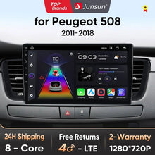 Junsun AI voice 4G LTE wireless CarPlay Android Auto Radio For Peugeot 508 508SW 2011 - 2018 Car Intelligent Systems Multimedia player Stereo RDS BT 2 din autoradio GPS Navi screen