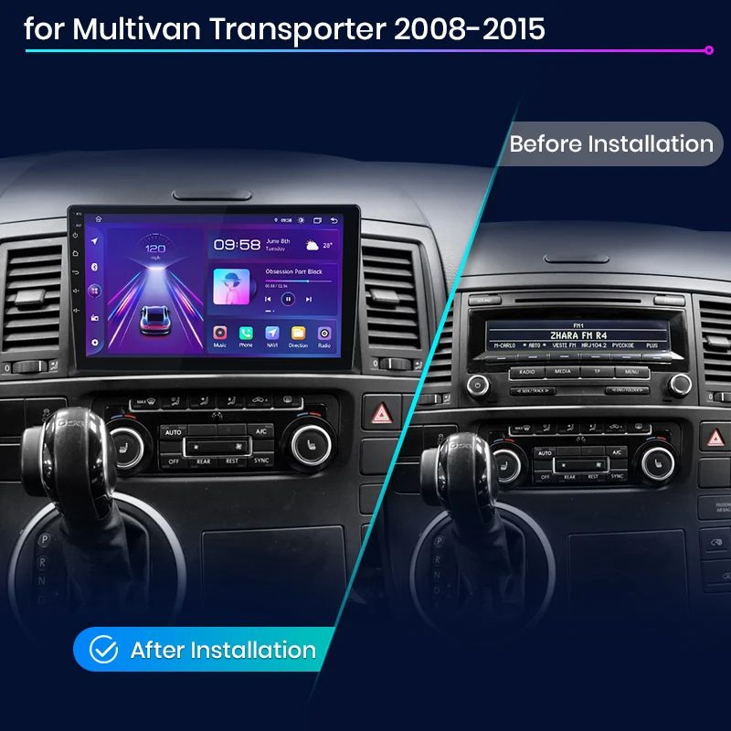 Junsun AI voice 4G LTE wireless CarPlay Android Auto Radio For Volkswagen Multivan T5 2008-2015 Car Intelligent Systems Multimedia player Stereo RDS BT 2 din autoradio GPS Navi screen