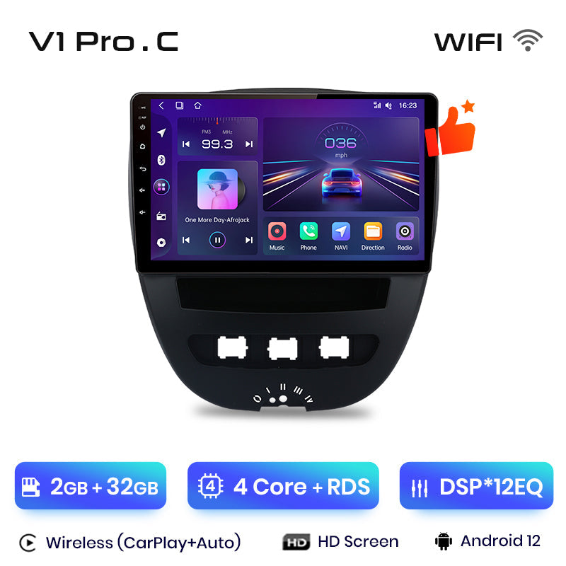 Junsun AI Voice 2 din Android Auto Radio For Peugeot 107 Toyota Aygo Citroen C1 2005 - 2014Carplay 4G Car Multimedia GPS 2din autoradio