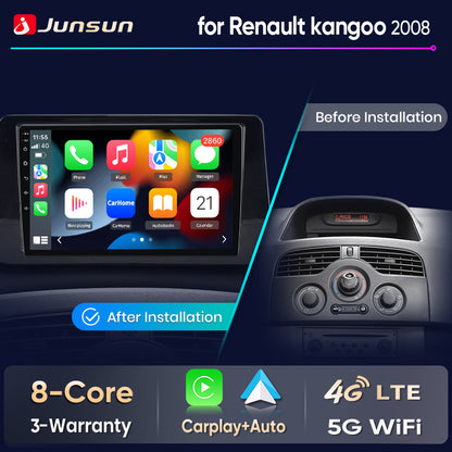 Junsun Wireless CarPlay Car Radio For Renault kangoo 2008 Android Multimedia