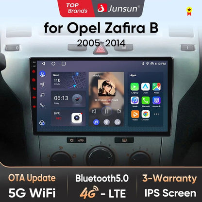 Junsun AI voice 4G LTE wireless CarPlay Android Auto Radio For Opel Zafira B Astra H 2005 2006 2007-2014 Car Intelligent Systems Multimedia player Stereo RDS BT 2 din autoradio GPS Navi screen