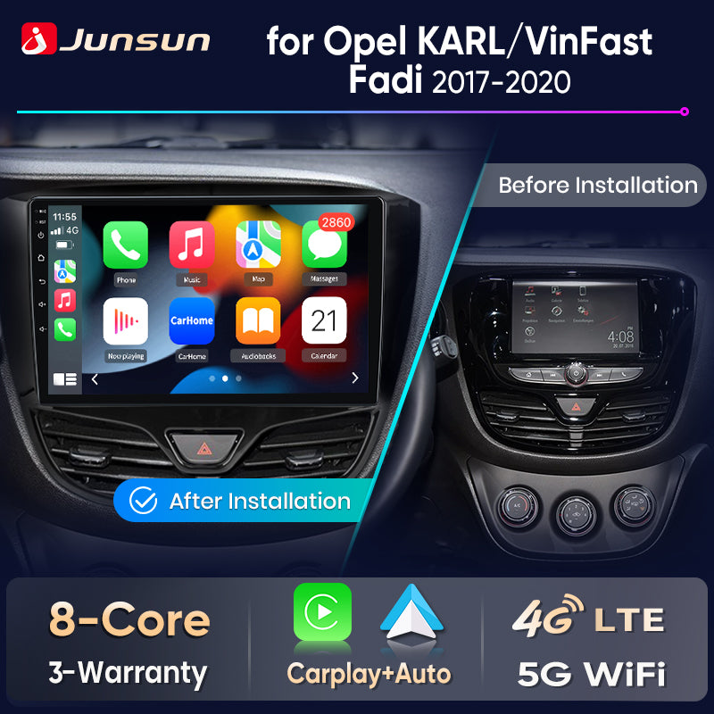 Junsun Wireless CarPlay Car Radio For OPEL Karl VinFast Fadil 2017-2020 Android Multimedia