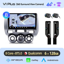 Cargar imagen en el visor de la galería, Junsun AI voice 4G LTE wireless CarPlay Android Auto Radio For Honda Fit Jazz City 2002 2003 2004-2007 Car Intelligent Systems Multimedia player Stereo RDS BT 2 din autoradio GPS Navi screen
