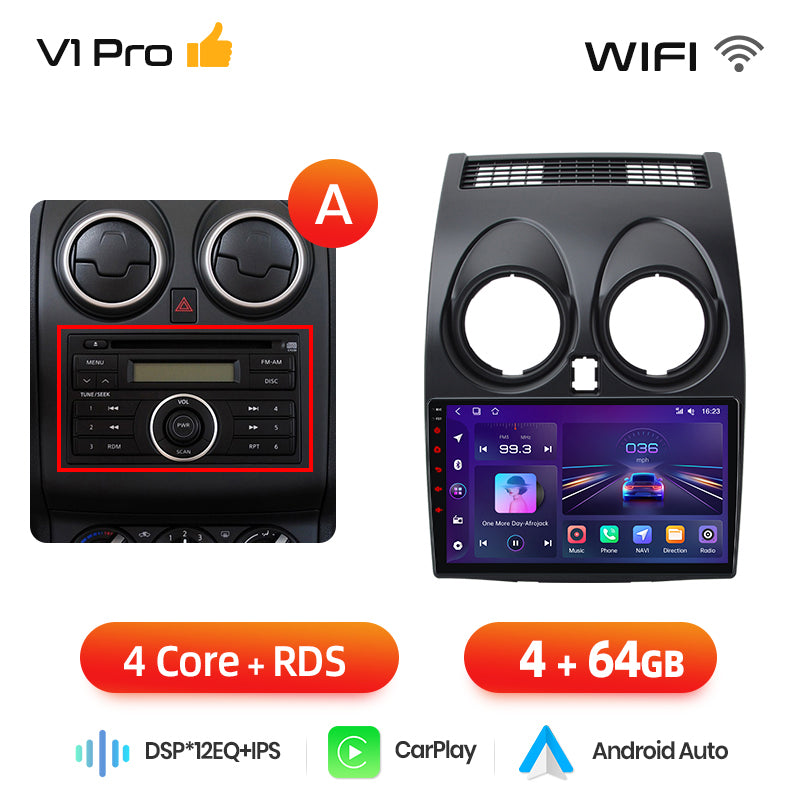 Junsun AI voice 4G LTE wireless CarPlay Android Auto Radio For Nissan Qashqai J10 2006 2007 2008-2013 Car Intelligent Systems Multimedia player Stereo RDS BT 2 din autoradio GPS Navi screen