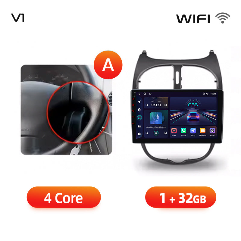 Junsun AI voice 4G LTE wireless CarPlay Android Auto Radio For Peugeot 206 206CC 206SW 2001-2008 Car Intelligent Systems Multimedia player Stereo RDS BT 2 din autoradio GPS Navi screen