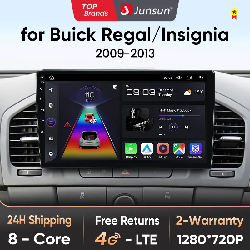 Junsun AI voice 4G LTE wireless CarPlay Android Auto Radio For Opel Insignia 2008-2012 Car Intelligent Systems Multimedia player Stereo RDS BT 2 din autoradio GPS Navi screen