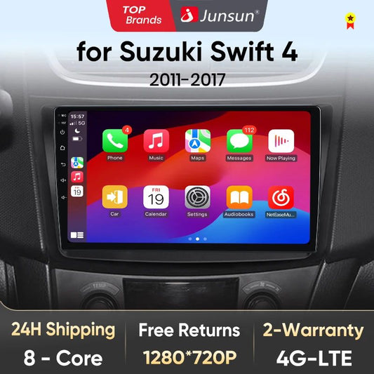 Junsun AI voice 4G LTE wireless CarPlay Android Auto Radio For Suzuki Swift 4 2011-2017 Car Intelligent Systems Multimedia player Stereo RDS BT 2 din autoradio GPS Navi screen