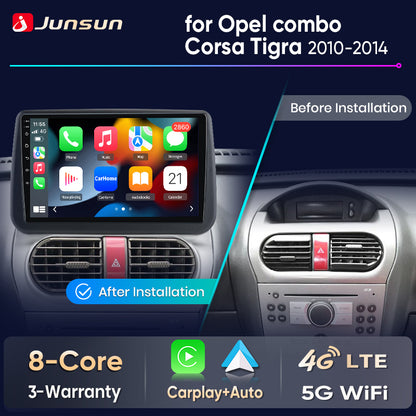 Junsun Wireless CarPlay Car Radio For Opel Combo Corsa Tigra 2001-2011 Android Multimedia
