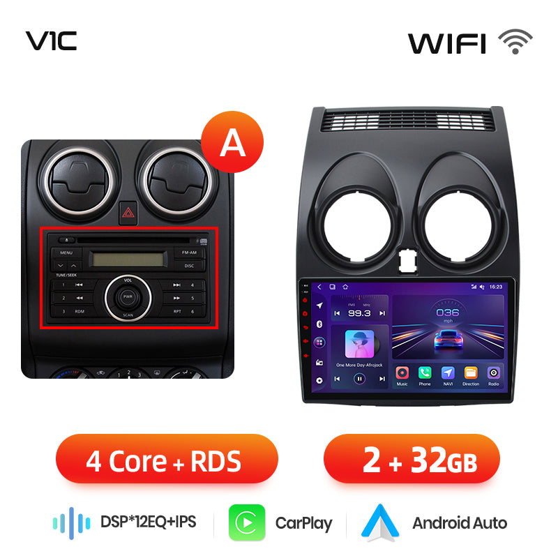 Junsun AI voice 4G LTE wireless CarPlay Android Auto Radio For Nissan Qashqai J10 2006 2007 2008-2013 Car Intelligent Systems Multimedia player Stereo RDS BT 2 din autoradio GPS Navi screen