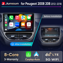 Junsun Wireless CarPlay Car Radio For Peugeot 2008 208 2012 2013 2014-2018 Android Multimedia