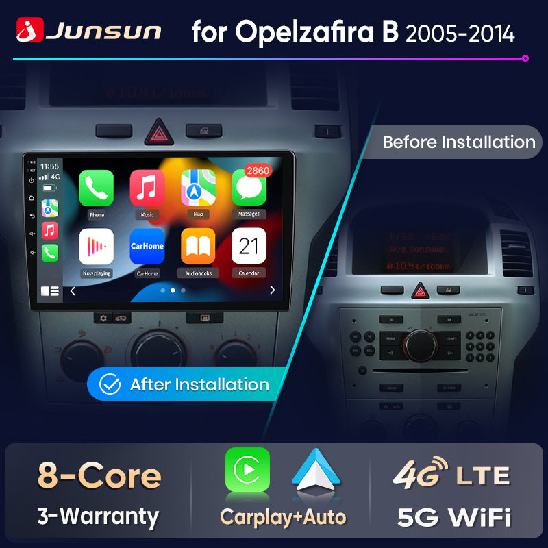 Junsun Wireless CarPlay Car Radio For Opel Zafira B Astra H 2005-2014 Android Multimedia