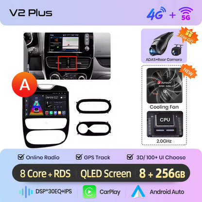 Radio Junsun AI Voice 2 DIN Android para Renault Clio 4 ZOE 2012-2019 con Carplay 4G, GPS, multimedia, 2 DIN 