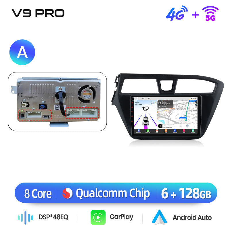 Junsun AI 4G LTE Wireless CarPlay Android Auto Car Radio For Hyundai I20 2014-2019 GPS Navi RDS FM