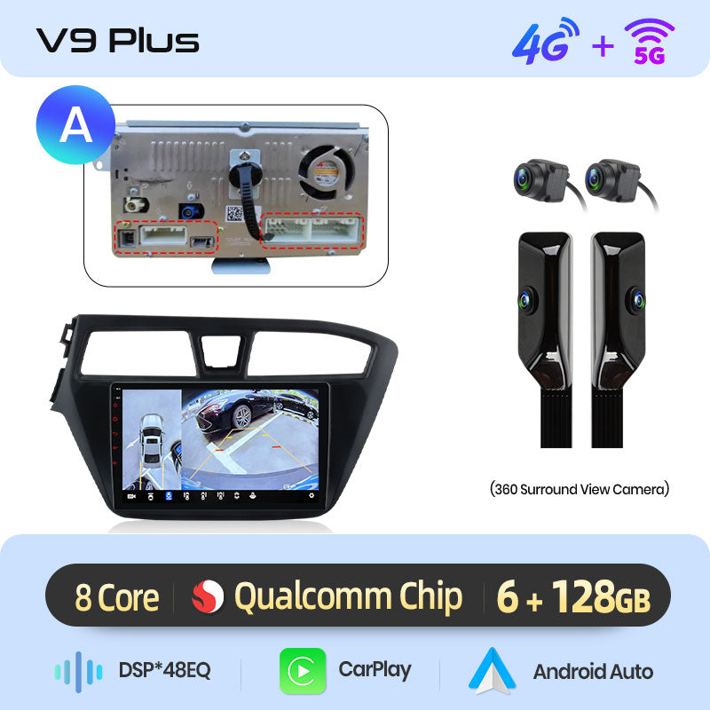 Junsun AI 4G LTE Wireless CarPlay Android Auto Car Radio For Hyundai I20 2014-2019 GPS Navi RDS FM