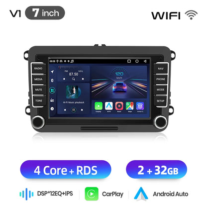 Junsun Wireless CarPlay Car Radio For VW Volkswagen Skoda Octavia Golf 5 6 Touran Passat B6 Polo Jetta Android Multimedia