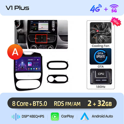 Radio Junsun AI Voice 2 DIN Android para Renault Clio 4 ZOE 2012-2019 con Carplay 4G, GPS, multimedia, 2 DIN 
