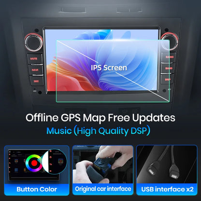 Junsun Wireless CarPlay Car Radio For Opel Astra Vectra Vauxhall Antara Zafira Corsa Vivaro Meriva Android Multimedia