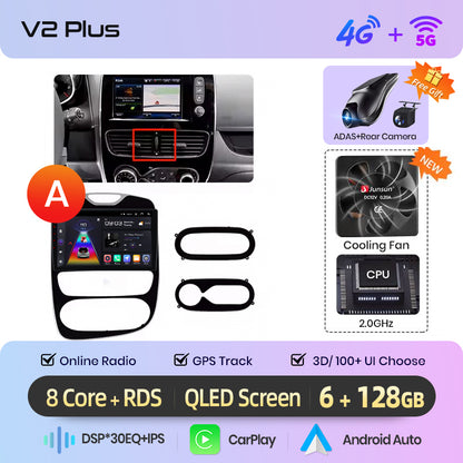 Radio Junsun AI Voice 2 DIN Android para Renault Clio 4 ZOE 2012-2019 con Carplay 4G, GPS, multimedia, 2 DIN 