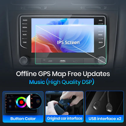 Junsun Wireless CarPlay Car Radio For VW Volkswagen Skoda Octavia Golf 5 6 Touran Passat B6 Polo Jetta Android Multimedia