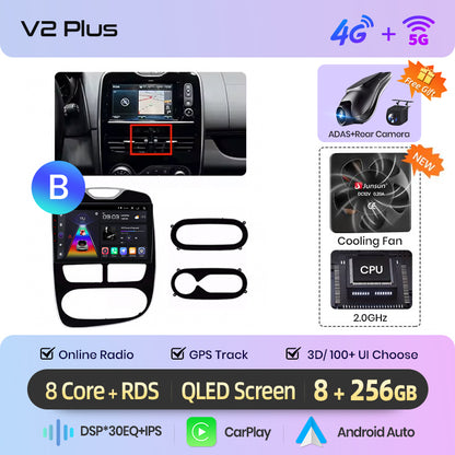 Radio Junsun AI Voice 2 DIN Android para Renault Clio 4 ZOE 2012-2019 con Carplay 4G, GPS, multimedia, 2 DIN 