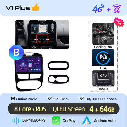 Radio Junsun AI Voice 2 DIN Android para Renault Clio 4 ZOE 2012-2019 con Carplay 4G, GPS, multimedia, 2 DIN 