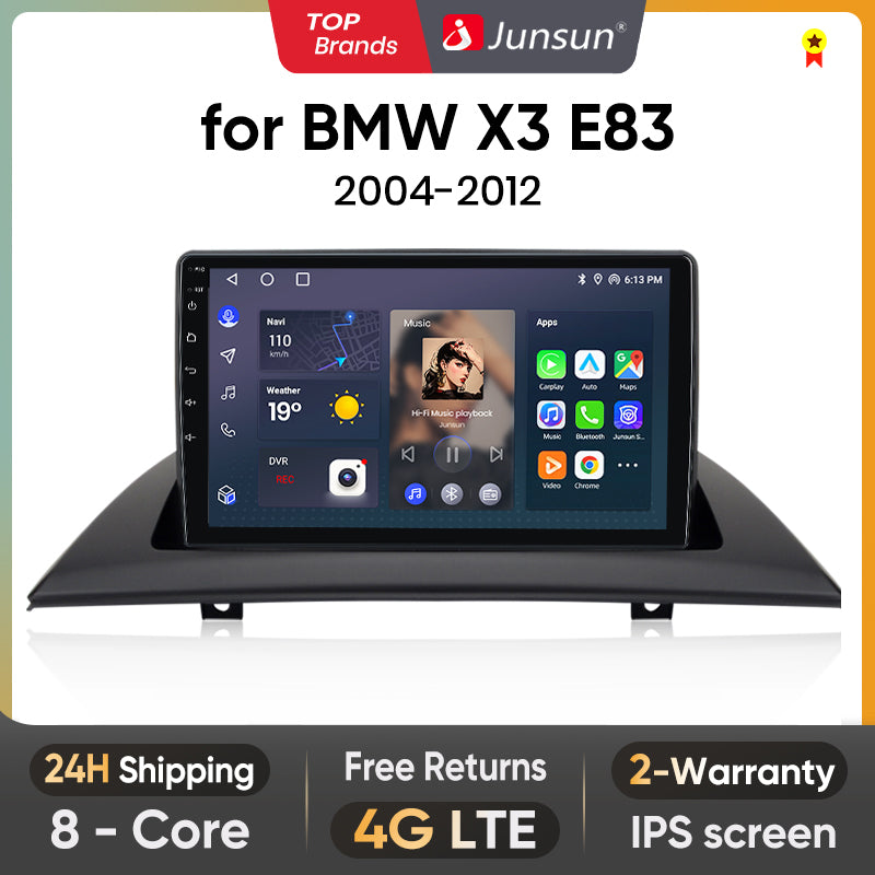 Junsun AI Voice 2 din Android Auto Radio For BMW X3 E83 2003 - 2011 Carplay 4G Car Multimedia GPS 2din autoradio
