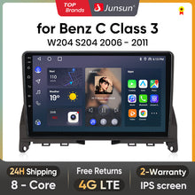 Radio Junsun AI Voice 2 DIN Android para Mercedes Benz Clase C 3 W204 S204 2006-2011 con Carplay 4G, GPS y multimedia para coche.