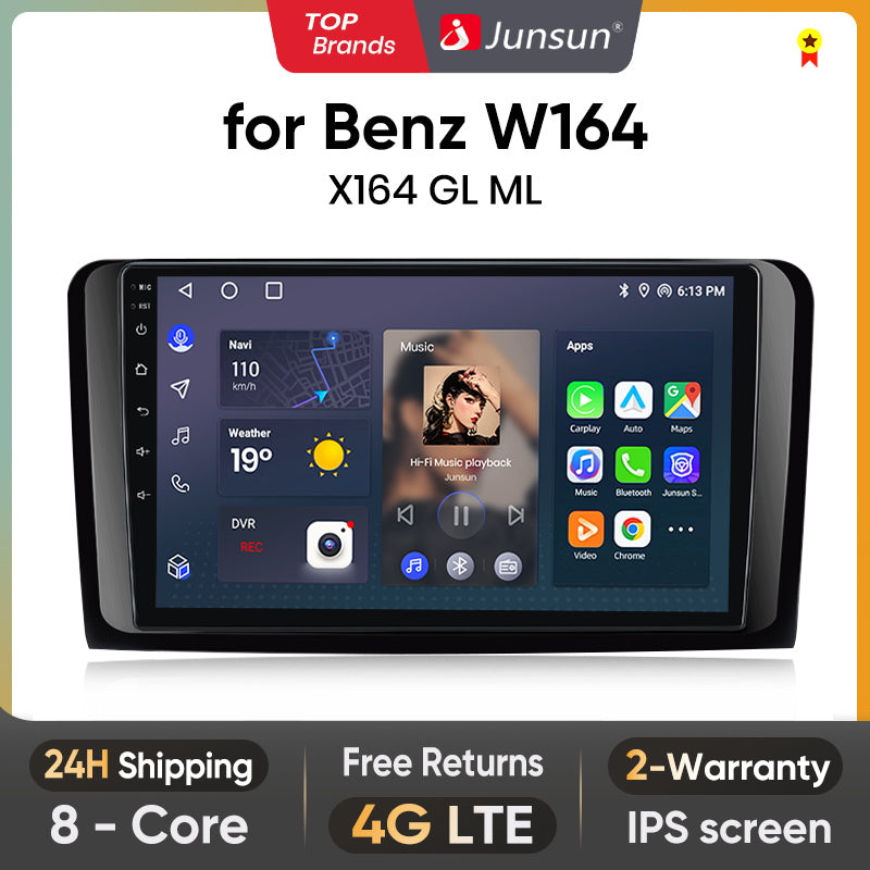 Junsun AI Voice 2 din Android Auto Radio For Mercedes Benz M-Class W164 GL-Class X164 ML GLCarplay 4G Car Multimedia GPS 2din autoradio