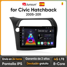Radio Junsun AI Voice 2 DIN Android Auto para Honda Civic Hatchback 2005-2011, Carplay 4G, GPS, multimedia, 2 DIN