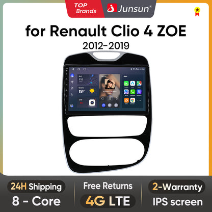 Radio Junsun AI Voice 2 DIN Android para Renault Clio 4 ZOE 2012-2019 con Carplay 4G, GPS, multimedia, 2 DIN 