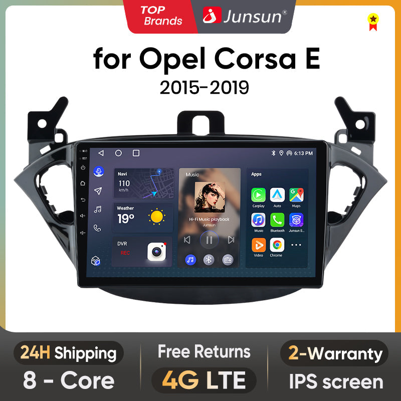 Junsun AI Voice 2 din Android Auto Radio para Opel Corsa E 2015- 2019 Carplay 4G coche Multimedia GPS 2din autoradio
