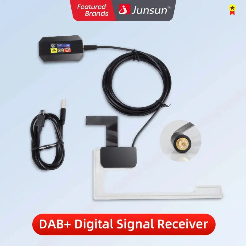 QIIKEN Adattatore DAB+ Per Auto Con Antenna Amplificata – Ricezione Radio Digitale USB, Plug And Play Per Autoradio Android, Materiale ABS